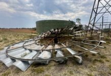 Fan flies off historic windmill